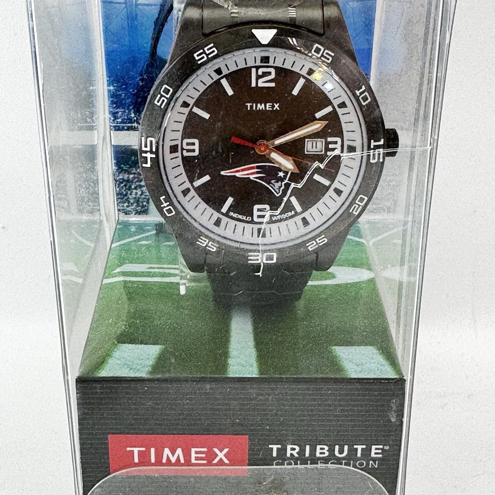 Timex Tribute Collection New England Patriots Watch NFL Indiglo WR50M Date Mens